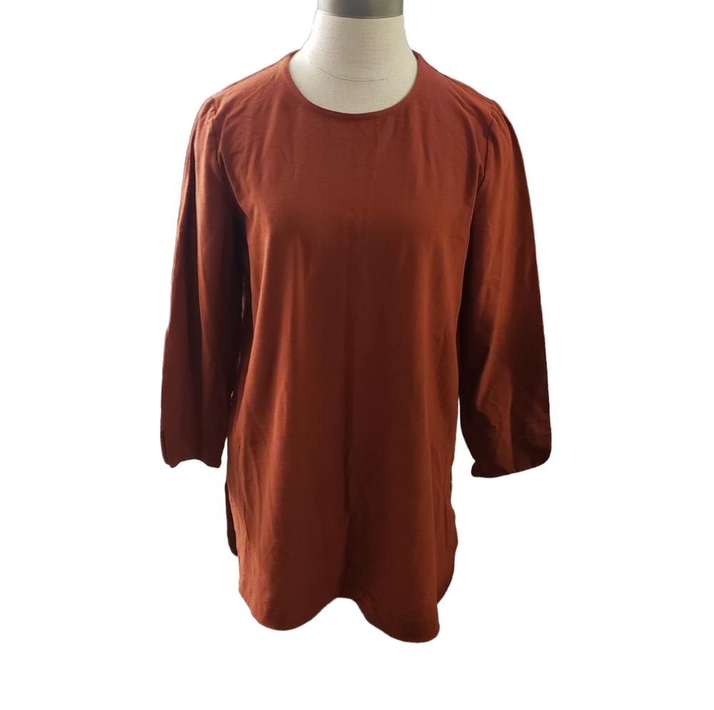 Eileen Fisher long sleeve womens rust tunic. Medium